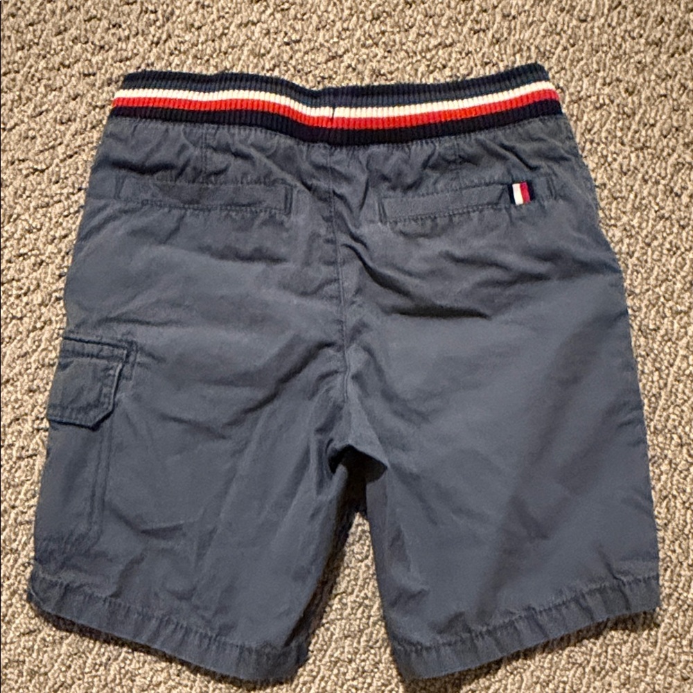 Tommy Hilfiger Navy Blue Cargo Shorts with Striped Waistband - Picture 3 of 3